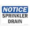 Signmission OSHA Notice, 5" Height, Sprinkler Drain Sign, 7" X 5", Landscape OS-NS-D-57-L-18396 - alternate 1